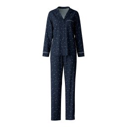 CALIDA Pijama albastru marin / alb