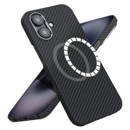 Husa de protectie Techsuit Aramid Fiber MagSafe compatibil cu iPhone 16, Negru