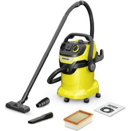 Aspirator multifunctional WD 5 P V-25/8/35, 1100 W, aspirare umeda si uscata, 25 l rezervor, furtun 3.5 m, functie de suflare, galben/negru