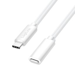 CABLU alimentare si date LOGILINK, pt. smartphone, USB 2.0, USB Type-C (T) la USB Type-C (M), 2m, PD 100W, 2 x ecranat, plastic, alb, "CU0221" (timbru verde 0.08 lei)