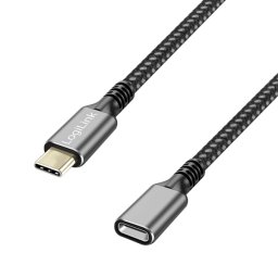 CABLU alimentare si date LOGILINK, pt. smartphone, USB 3.2, USB Gen Type-C (T) la USB Type-C (M), 1m, PD 100W, 2 x ecranat, aluminiu, negru&gri, "CUA0108" (timbru verde 0.08 lei)