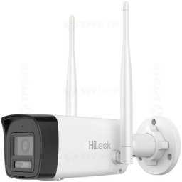 Camera IP WiFi exterior HiLook 4MP Smart Hybrid Light 30m lentila 2.8mm microfon difuzor IP66 IPC-B140HA-LDF-W