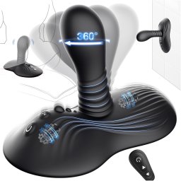 SuperLove Anal Grinder with 360 Rotations & Strong Vibrations Triple Motor & Remote Black