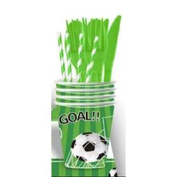 Goal! Pahare de hârtie cu model minge de fotbal - 10 bucăți