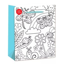 Pungă cadou colorabilă cu fluturi - 26 x 32 cm