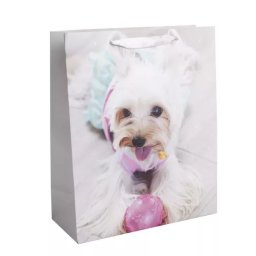 Pungă cadou cu model de yorkshire - 26 x 32 cm