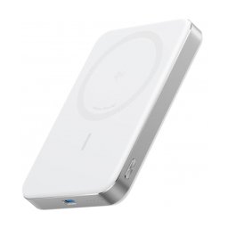 Baterie Externa Wireless ANKER MagGo Slim, 10000mAh, 30W, PD + FQI, 1 x QI - 1 x USB-C, White