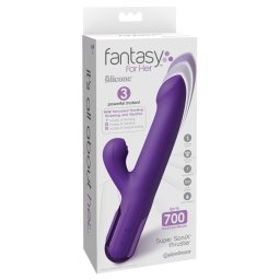Vibrator Rabbit Super Sonic cu mișcare de împingere Mov