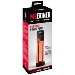 Pompă Automată pentru Penis Mr. Boner Red Light Power cu Infraroșu și Vacuum