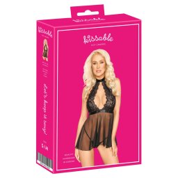 Babydoll Kissable cu Tanga - Negru , L/XL