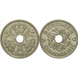 Danemarca 1992 - 2 krone, circulata