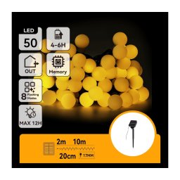 Instalație LED solară decorativă Aigostar 50xLED/8 funcții 12m IP65 alb cald