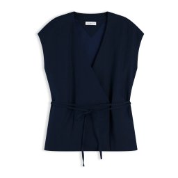 TOMMY HILFIGER Vestă de costum 'Blend Wrap Waistcoat' bleumarin