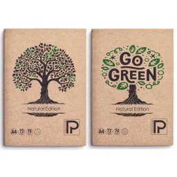 Caiet A4, 72 file, coperta Kraft, hartie 70 g/mp, Paperland Go Green