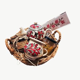 Pachetul cititorului cu ceainic, cana, ceai, miere si semn de carte - rosu