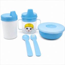 Set pentru hranire copii, 6 piese, din plastic, bleu, Z-TOOLS / ZTS9102