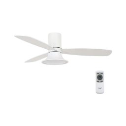 Ventilator LED dimabil Lucci Air 210661 FLUSSO 1xGX53/18W/230V lemn/alb + telecomandă