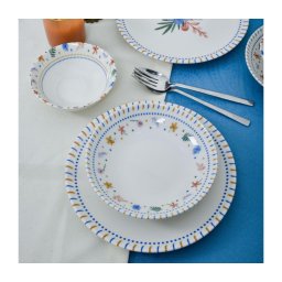 Set de veselă din porțelan, 18 piese, multicolor