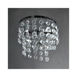 Abajur de schimb pentru plafonieră RIM E14, crom lucios/transparent