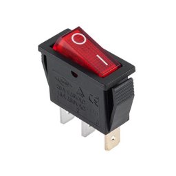 Intrerupator basculant IRS-101 cu iluminare rosie, montaj pe panou