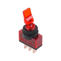 Intrerupator tip toggle ASW-14D rosu, ON/OFF, pentru panou