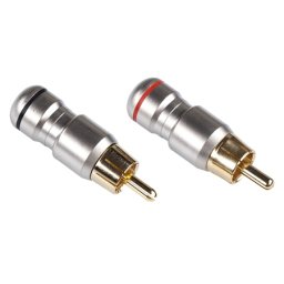Mufa RCA tata metal HQ pentru cablu 6 mm, set 10 bucati