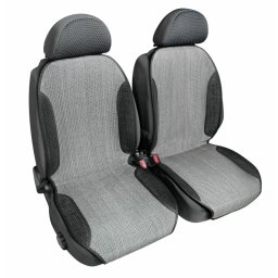 Huse scaun fata auto din fibra naturala, set 2 bucati, gri