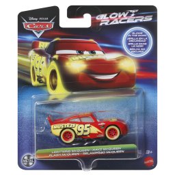 Masinuta metalica Fulger McQueen Glow Racers Disney Cars, scara 1:55