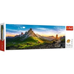 Puzzle panoramic Trefl 1000 piese cu peisaj Muntii Dolomiti