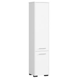 Dulap baie tip coloana alb mat cu 2 usi si 5 rafturi, 30x30x140 cm
