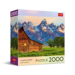 Puzzle Trefl 2000 piese cu Muntii Teton si poster inclus