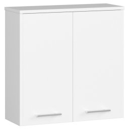 Dulap baie suspendat alb cu 2 usi si raft interior, 60x23x60 cm