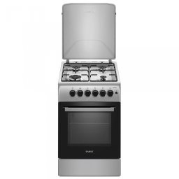 Aragaz Samus SM561XPBS, 4 Arzatoare gaz, Cuptor gaz, Aprindere electrica plita, Timer, Inox-Argintiu