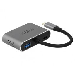 Adaptor USB-C la HDMI, VGA, 1 x USB 3.0, 1 x USB-C PD, Delock 64074