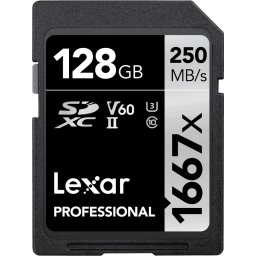 Lexar SDXC Pro 1667X UHS-II U3 R250/W120 (V60) 128G