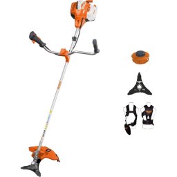 Motocoasa Ruris RR360, putere 2.4 CP, 36.3 cm3, 2 timpi, 255 mm latime taiere, pornire manuala, 1 l benzina, autocut, cutit cu 3 dinti