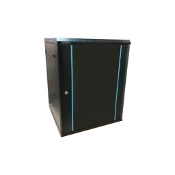 Cabinet metalic DATEUP MP.6412.9001 12U, Wall mount, 600 x 450, Glass door, Negru