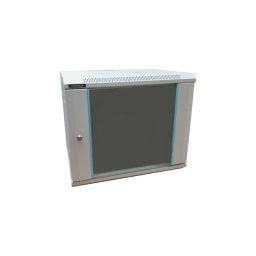 Cabinet metalic DATEUP MP.6409.9000 9U, Wall mount, 600 x 450, Glass door, Panouri laterale detasabile, Gri