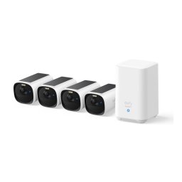Kit supraveghere video eufyCam E40, 2K HD, Incarcare solara, MaxColour Vision, Homebase 2 + 4 camere video
