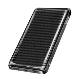 Acumulator extern LogiLink PA0316, Li-Po, 10.000 mAh, 2x USB-A, USB-C, 1,6x14x6,8cm, Negru