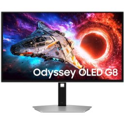 Monitor Gaming OLED Samsung Odyssey OLED G8 G80SH, 27 inch, UHD (3840 x 2160), HDMI, DisplayPort, Pivot, 240 Hz, 0.03 ms, Argintiu