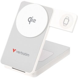 Acumulator extern Verbatim Charge ‘n’ Go, 10.000mAh, compatibil MagSafe, USB-C fast charging, 30 W, Alb