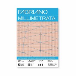 Bloc hartie milimetrica Fabriano, A4, 80g, 10 file