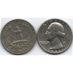 SUA 1985D - 25 cents, circulata