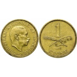 Danemarca 1945 - 1 krone, circulata
