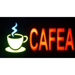Reclama LED - CAFEA - de exterior / interior, 44 x 24 cm