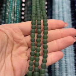 Sirag Agat verde mat sfere 8mm, 38cm