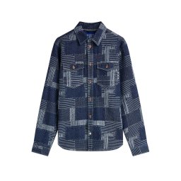 SCOTCH & SODA Cămaşă Denim Patchwork Relaxed Fit Overshirt 184207 401 washed indigo