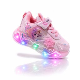 Pantofi sport cu luminite, Model cu Zana, Piele ecologica, Fete, Roz