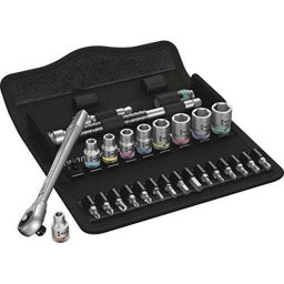 Wera 8100 SA 10 Zyklop Metal Ratchet Set -Â Push-through square, 1/4 drive, imperial